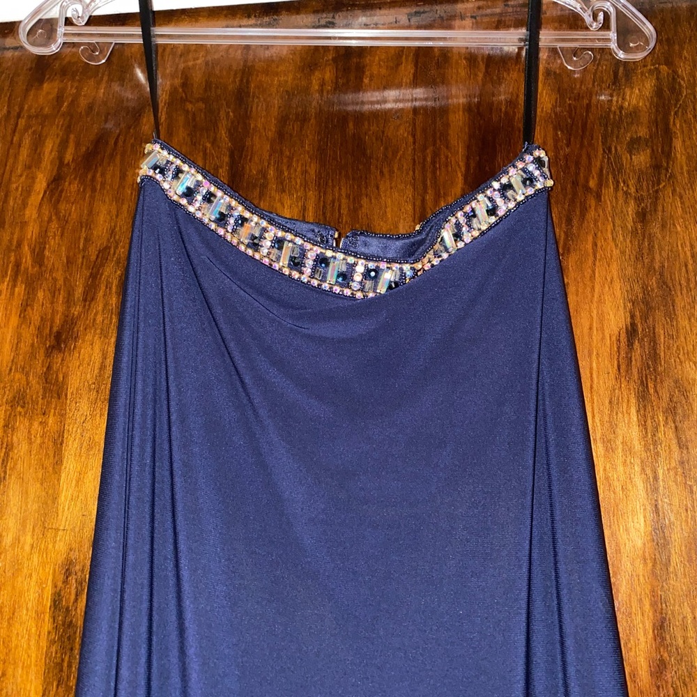 Alyce Paris two piece navy blue prom dress - Picture 11 of 12